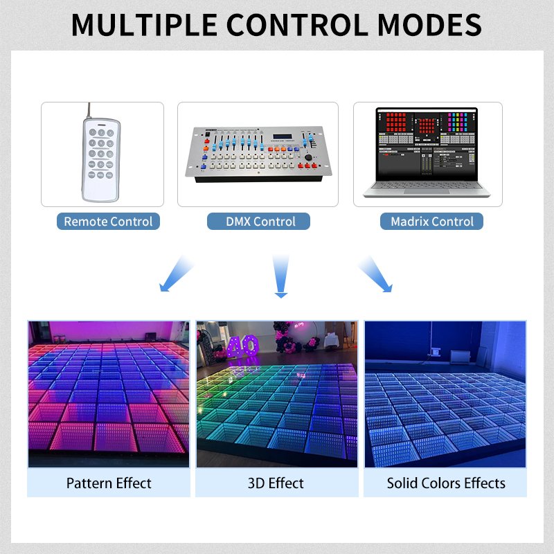 Magnetic LED Dance Floor Wedding Portable 3D Interactive Piste De Danse LED Infinity Mirror Wireless Lumineuse Dance Floor