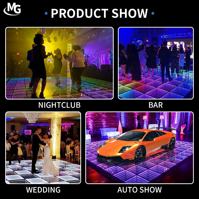 Magnetic LED Dance Floor Wedding Portable 3D Interactive Piste De Danse LED Infinity Mirror Wireless Lumineuse Dance Floor