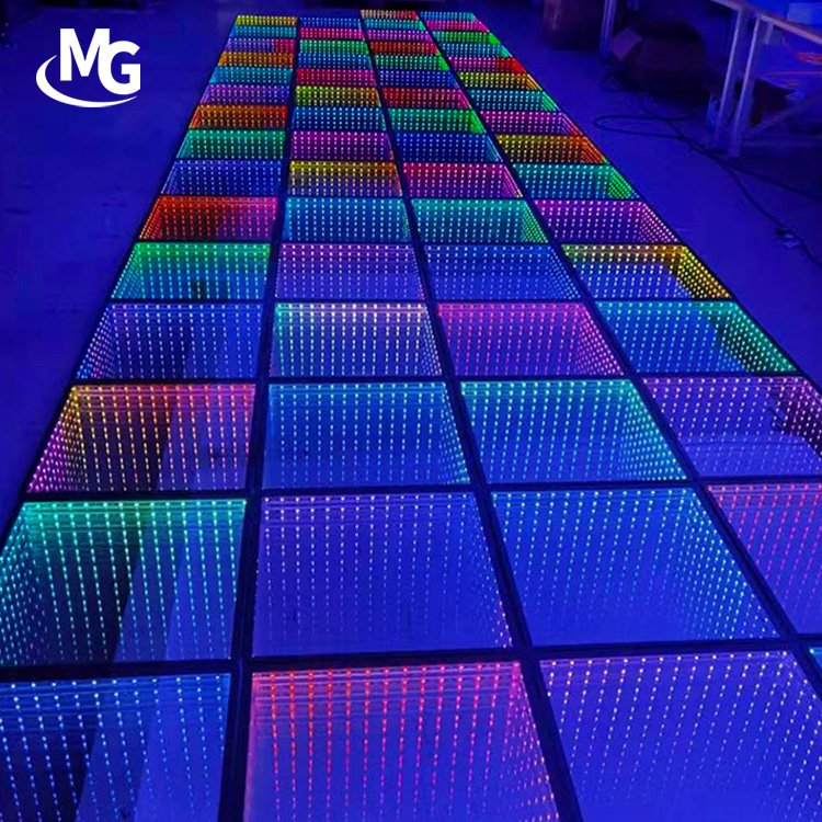 Magnetic LED Dance Floor Wedding Portable 3D Interactive Piste De Danse LED Infinity Mirror Wireless Lumineuse Dance Floor