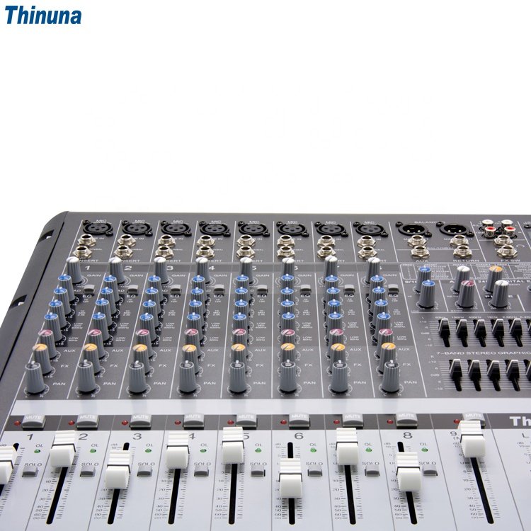 Thinuna PMX-H Professional 8 Channel Audio DJ Mixer with Blueteeth Sound Mixer Audio Karaoke Phantom 48V Powered Amplifier Mixer