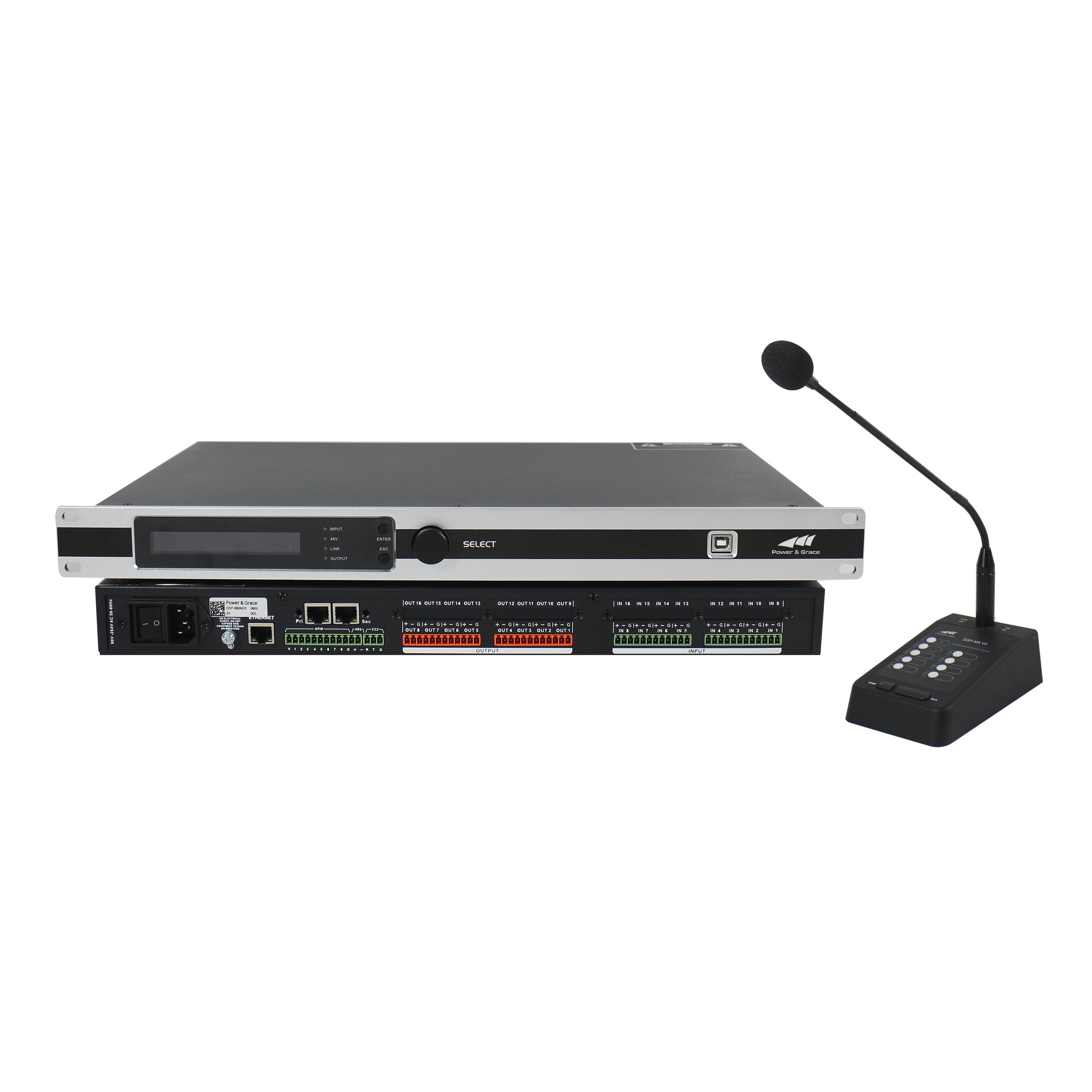 8 Channel Dante Network Audio Matrixs Digital DSP Processor With Camera Control Interface 8-in 8-out Dante Audio Processor