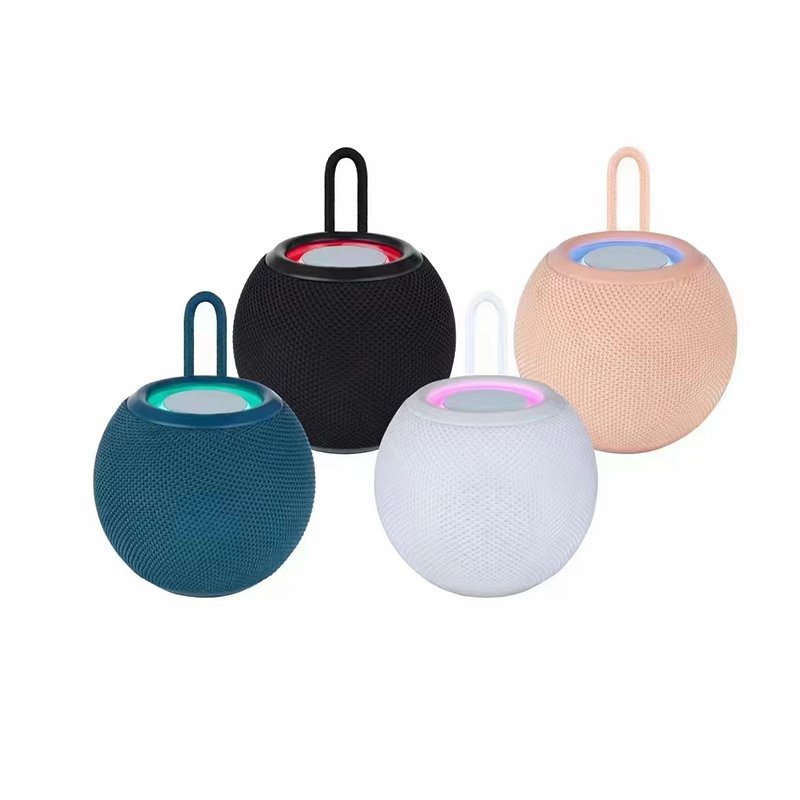 Wireless Stereo Bass Mini Waterproof Fabric BT Speaker Woofer Active Hifi Music Box Colorful LED Light Portable Speaker FM radio