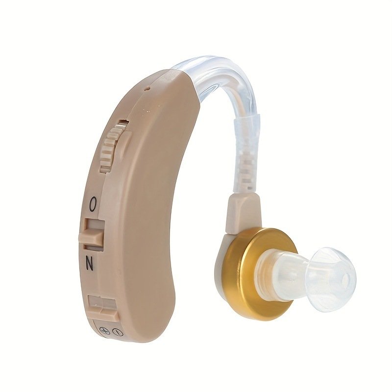 Mini Rechargeable 16-Channel BTE Elderly Hearing Aid with Earback Loudspeaker Comfortable Sound Enhancement for Older Adults