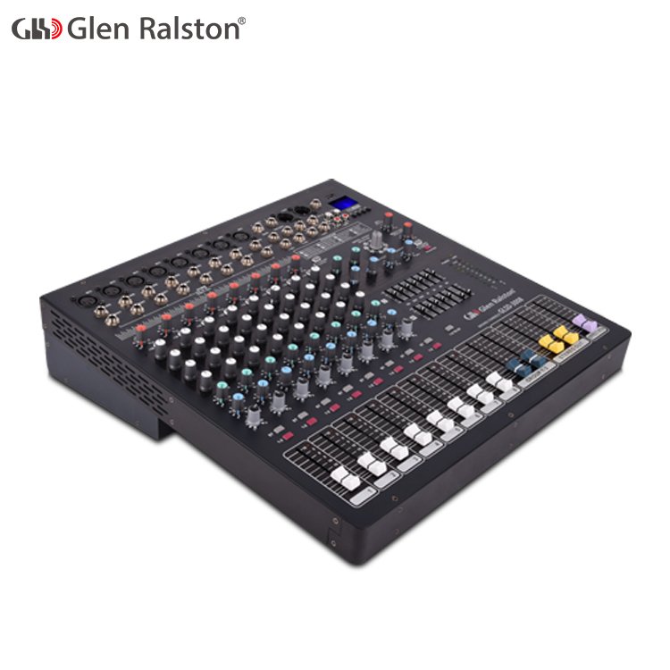 Glen Ralston 8 channel professional audio mixer with USB DJ sound mixing console AUX recording stage equipment