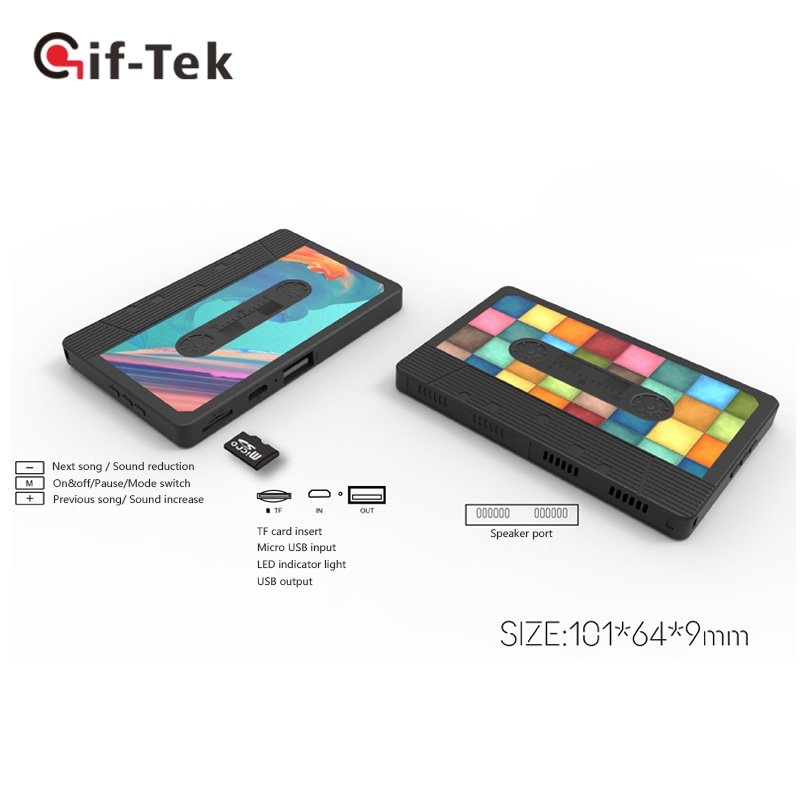 2024 Retro Tape-Style Mix Wireless Speaker with power Bank Customizable Double-Sided Logo for Promotional Gifts