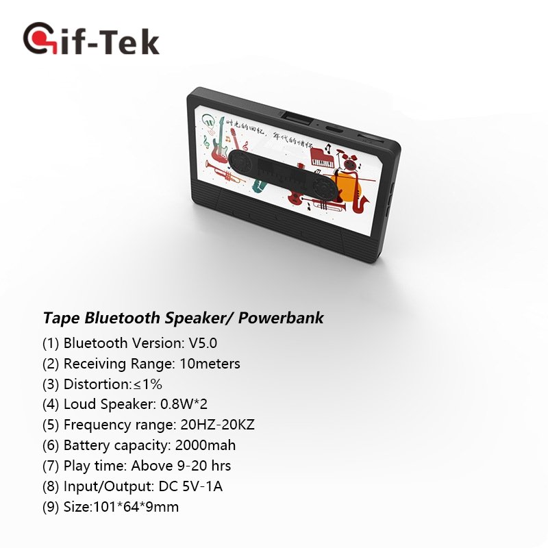 2024 Retro Tape-Style Mix Wireless Speaker with power Bank Customizable Double-Sided Logo for Promotional Gifts