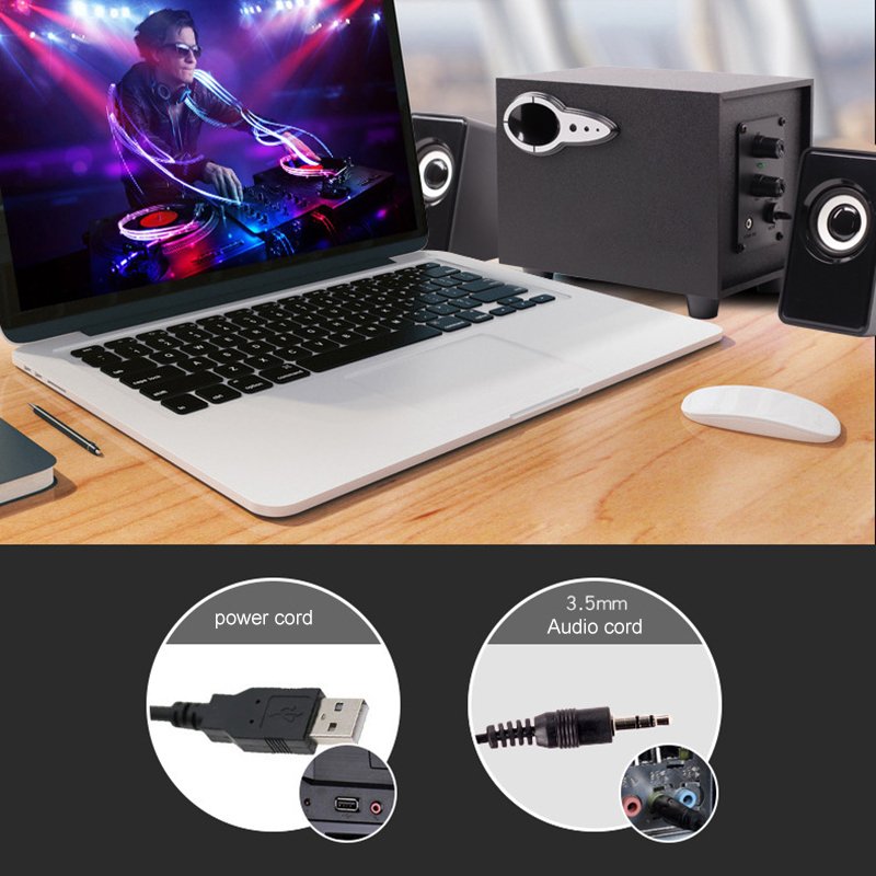 Mini 3 horns Wooden computer speaker Portable laptop HiFi audio amplifiers factory price