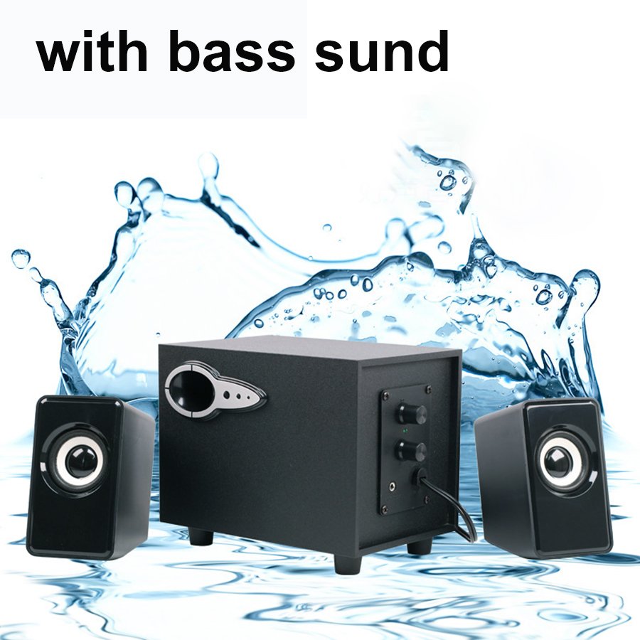 Mini 3 horns Wooden computer speaker Portable laptop HiFi audio amplifiers factory price