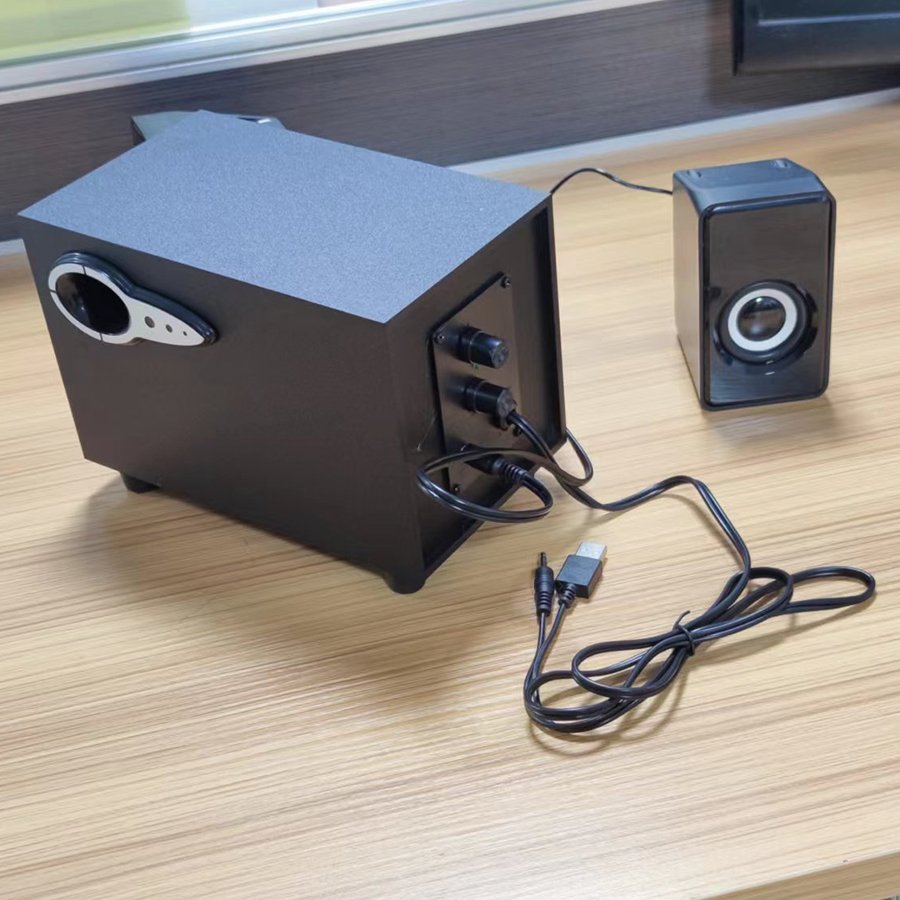 Mini 3 horns Wooden computer speaker Portable laptop HiFi audio amplifiers factory price