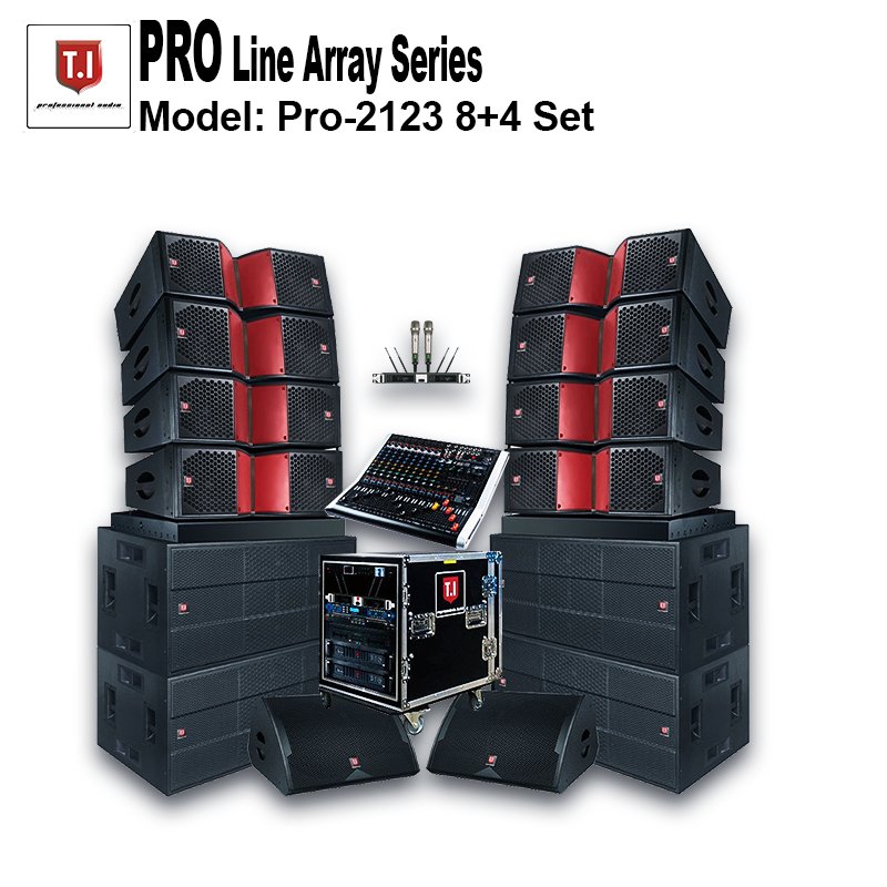 Pro Audio Pro2123 Line Array Sound System Passive Professional DJ Speaker Set System Outdoor Audio Mixer PA System