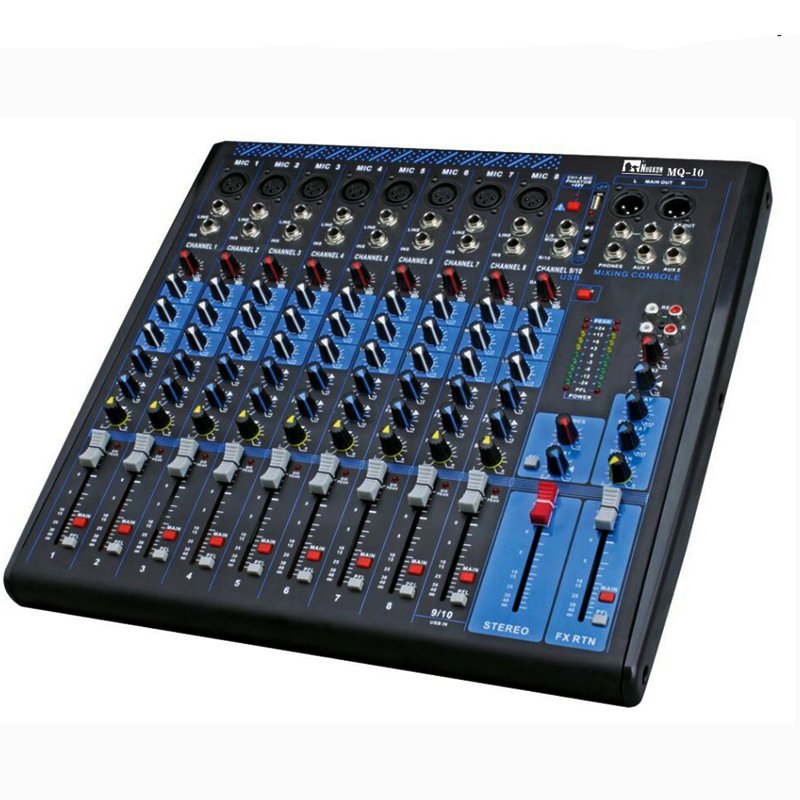 MQ-10 With USB Sound Stage Ktv Show Mixers 10 channel Professional sound Mixer