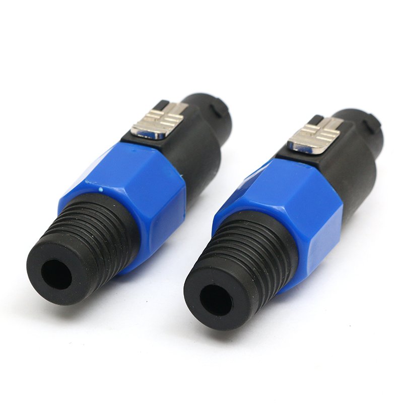OEM Free Sample Fine Copper 4-Pin Professional Audio Speaker Connector Electronic XLR socket conversion connector long tail plug