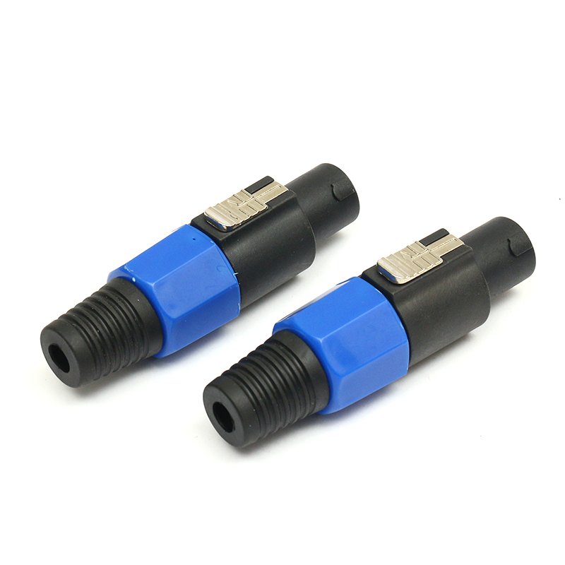 OEM Free Sample Fine Copper 4-Pin Professional Audio Speaker Connector Electronic XLR socket conversion connector long tail plug