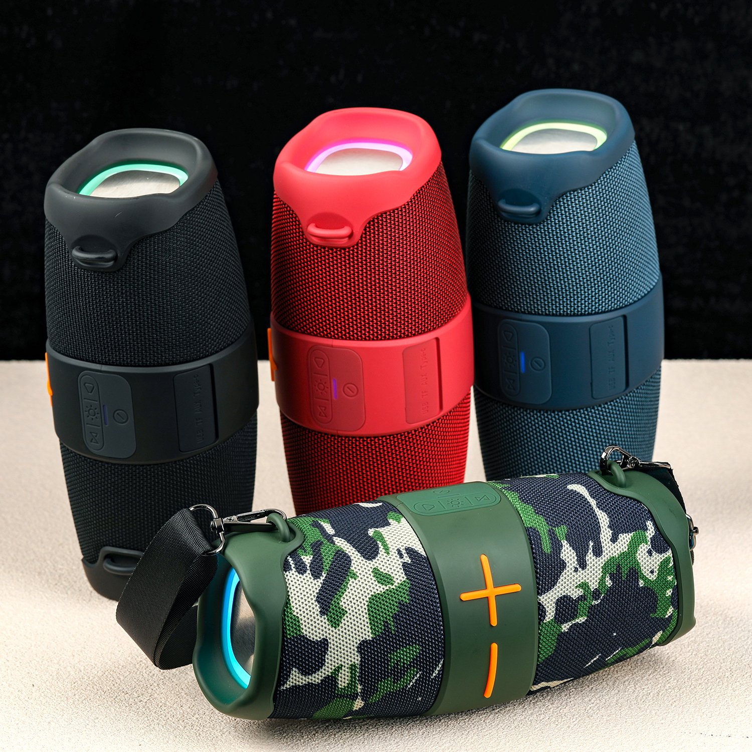 P192 Pro Wireless Blu-tooth Super Bass Speaker LED Colorful Light Hifi Quality Outdoor Portable Woofer Fabric Waterproof Speaker