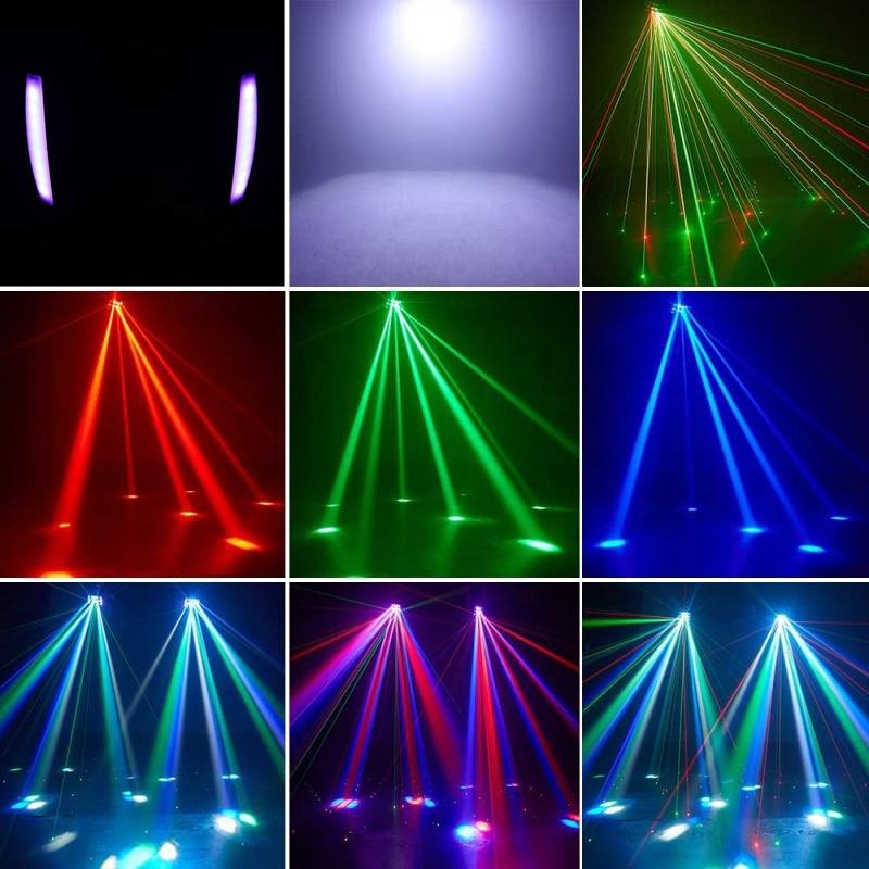 DJ Disco Beam 4in 1 Stage Light Red Green Laser Patterns Strobe Dynamic Marquee Effect Party Wedding Club Dance Lamp KTV