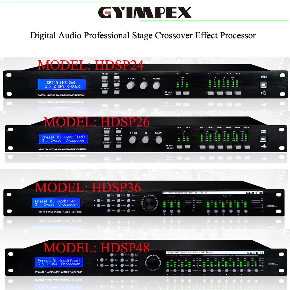 96 KHz 3 in 6 out Professional Digital Audio Video DSP Processor church for live band