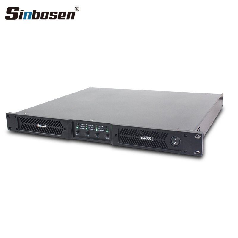 K4-800 4Ch 800W Stage Music Digital Upgrade Front Panel Audio Class D 1U Portable Power Amplifier Professional