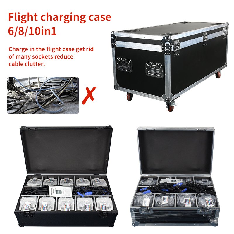 Wireless DMX Controlled Up Lights 6 x 18W RGBWA UV 6IN1 LED Battery Powered Par Uplight for Wedding Party