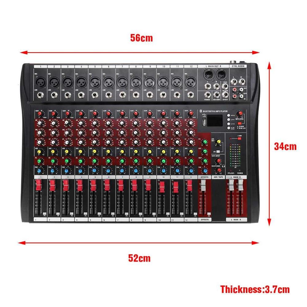 High Quality Professional 12 Channel Audio Mixer Console