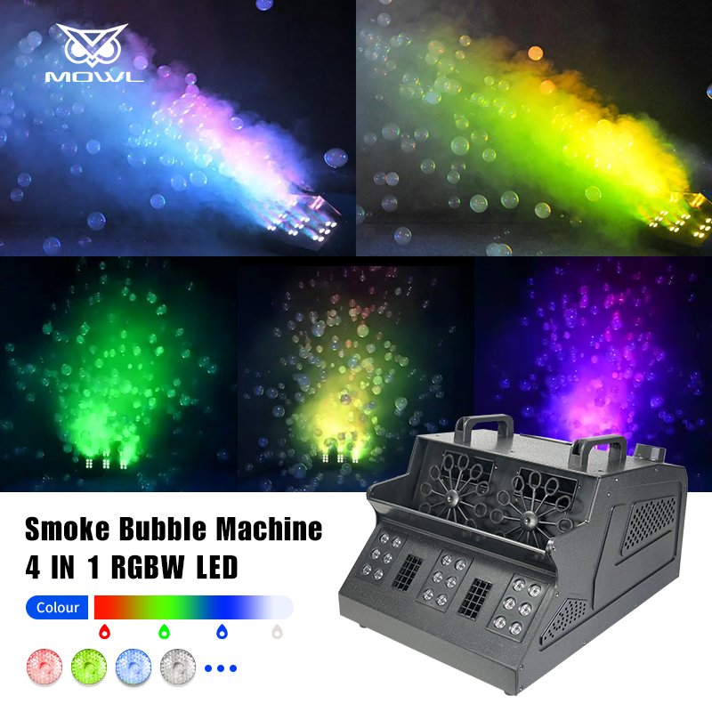 Stage Equipment Double Head DMX 512 LED RGB 1200W Fog Smoke Bubble Machine for Party Show