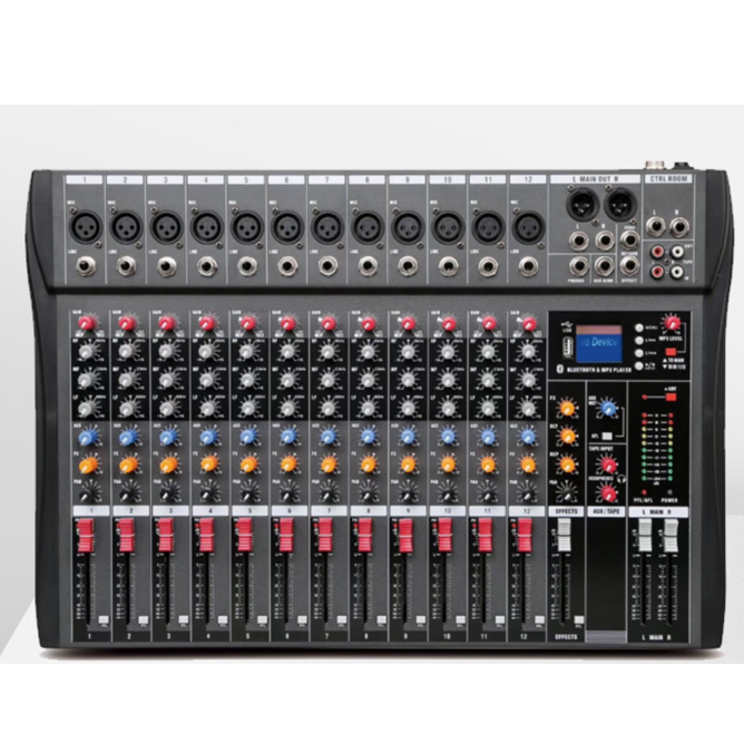 Professional audio mixer 12 channels mixer stereo sound equipment audio system power 12 channels mixer