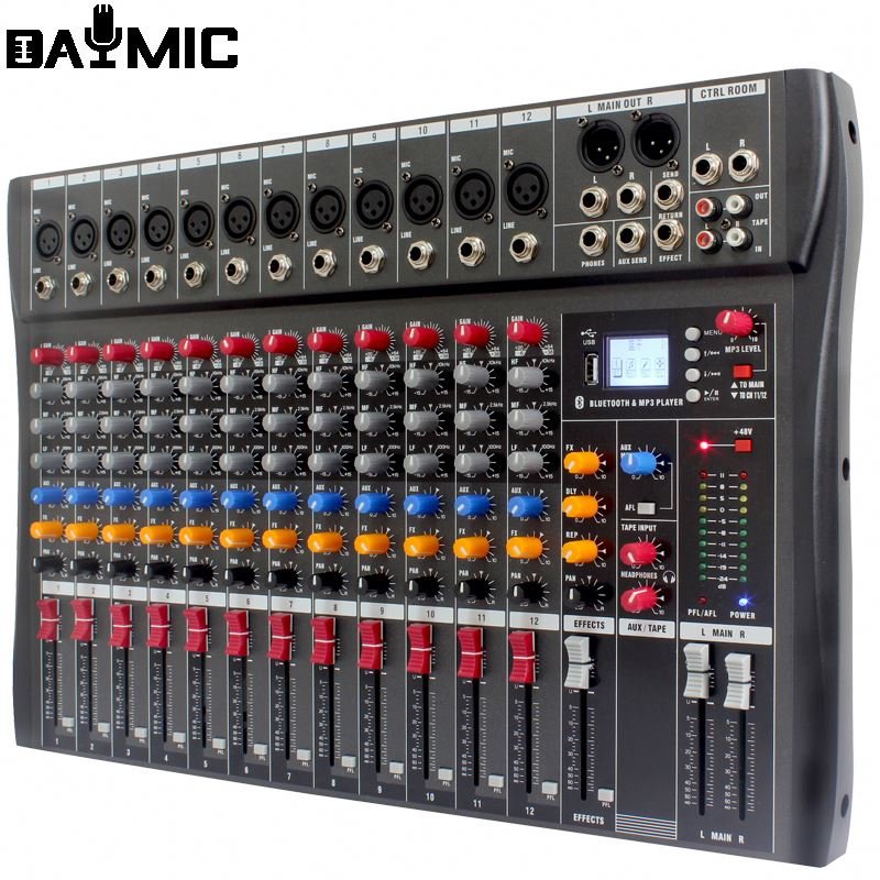 AOSHEN 6/8/12/16 Channels Hot Sale Professional Audio Mixer Build In BT USB Jack 16 DSP Echo Effects