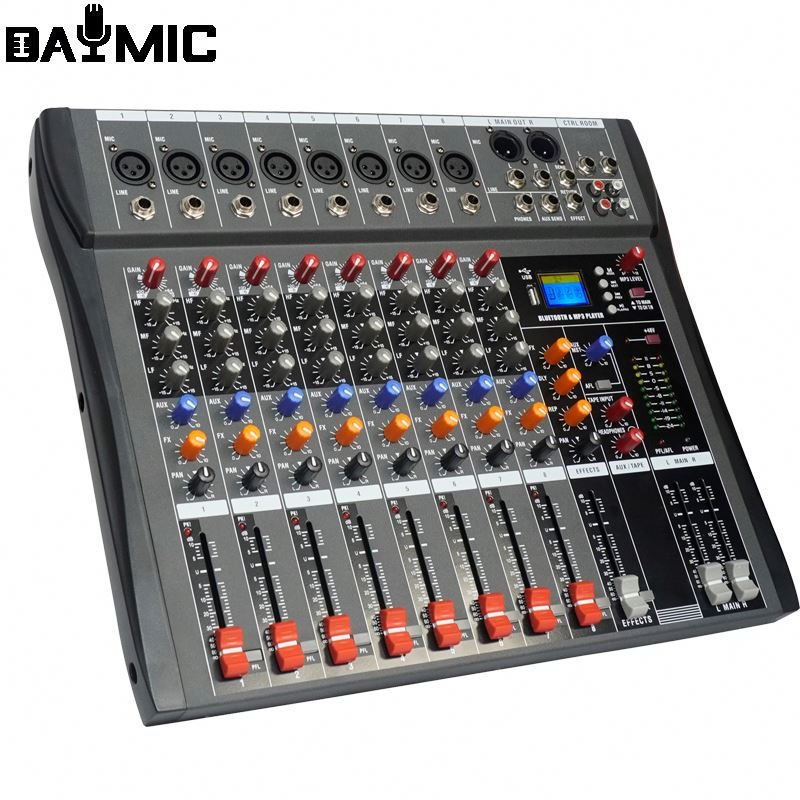 AOSHEN 6/8/12/16 Channels Hot Sale Professional Audio Mixer Build In BT USB Jack 16 DSP Echo Effects