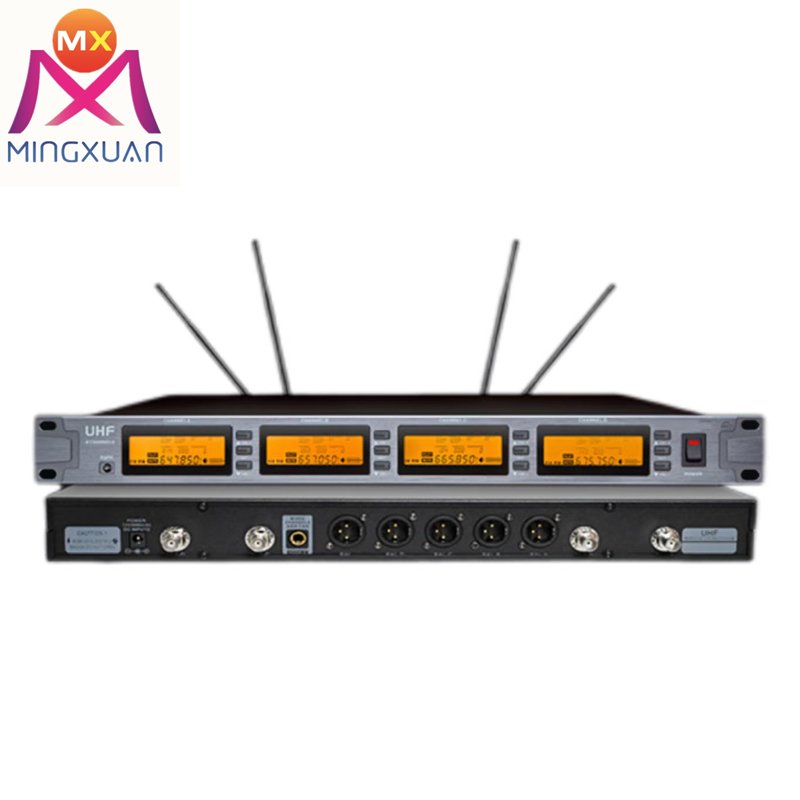 4 Channels Wireless Headset Microphone Headwear Bodypack Mic Professional Receiver