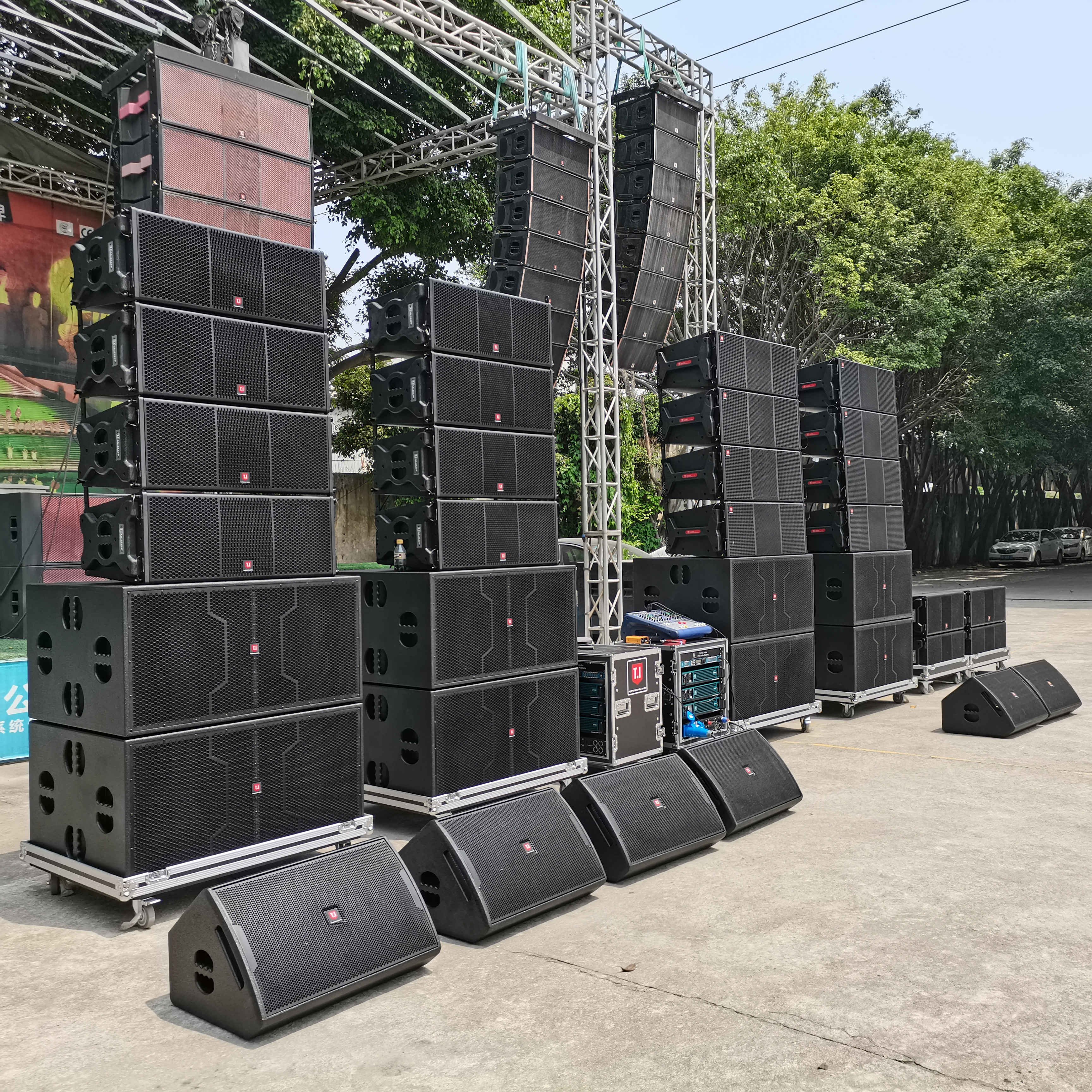 Line Array Speaker Indoor And Outdoor Professional Audio TI PRO AUDIO LA-2122 Double 12inch Wood Sonorisation Db Technologies