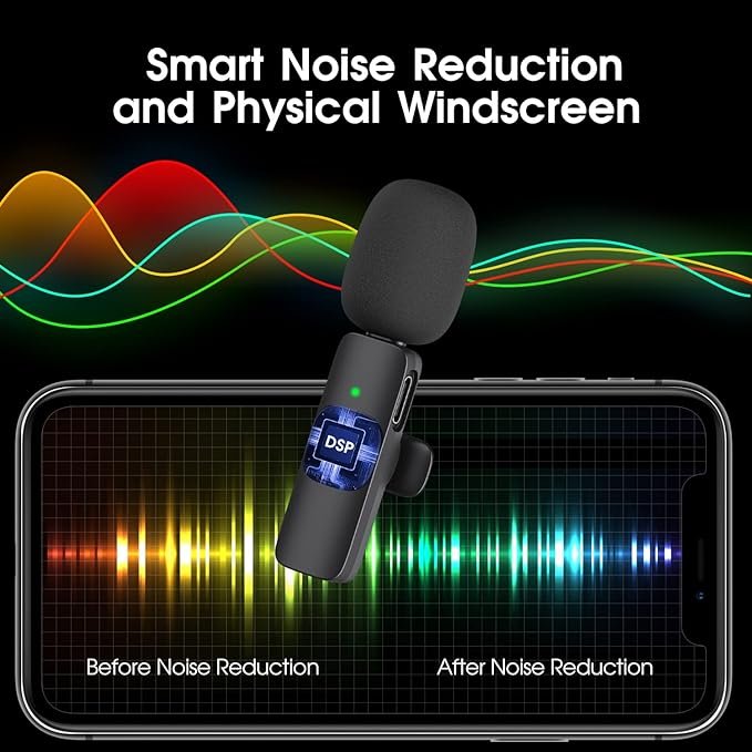 K9 Wireless lavalier Microphone Professional Podcast multimedia Rechargeable microphone for phone Android