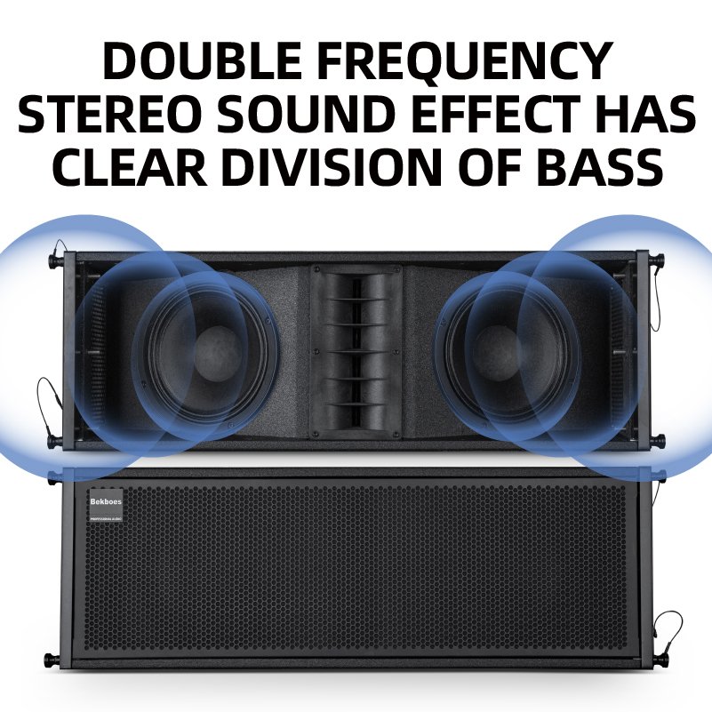 Bekboes High Quality Professional Speaker Set Sound Equipment Audio P208 DUAL 8 inch Line Array