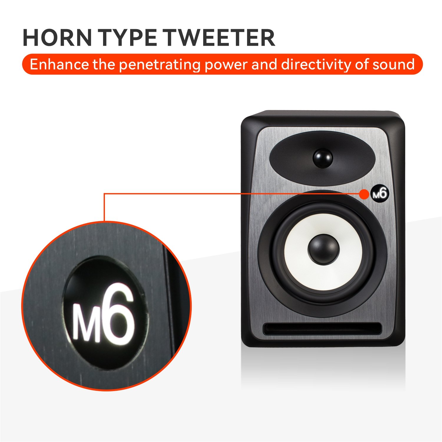 CHORDIO M6 home studio monitor speaker, professional active audio sound system, desktop recording sound equipment