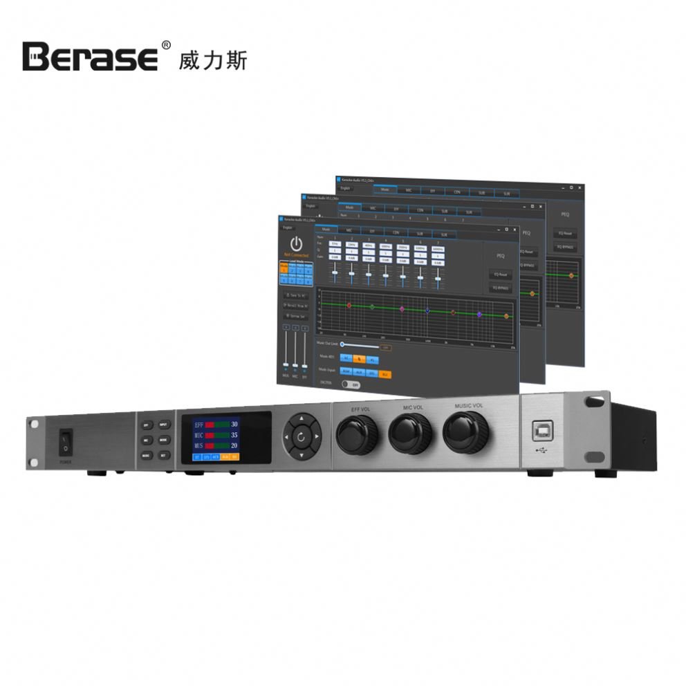 Berase Pre-Effects Professional Karaoke Digital Sound Processor Audio Mixer DJ Reverb Effect Equipment