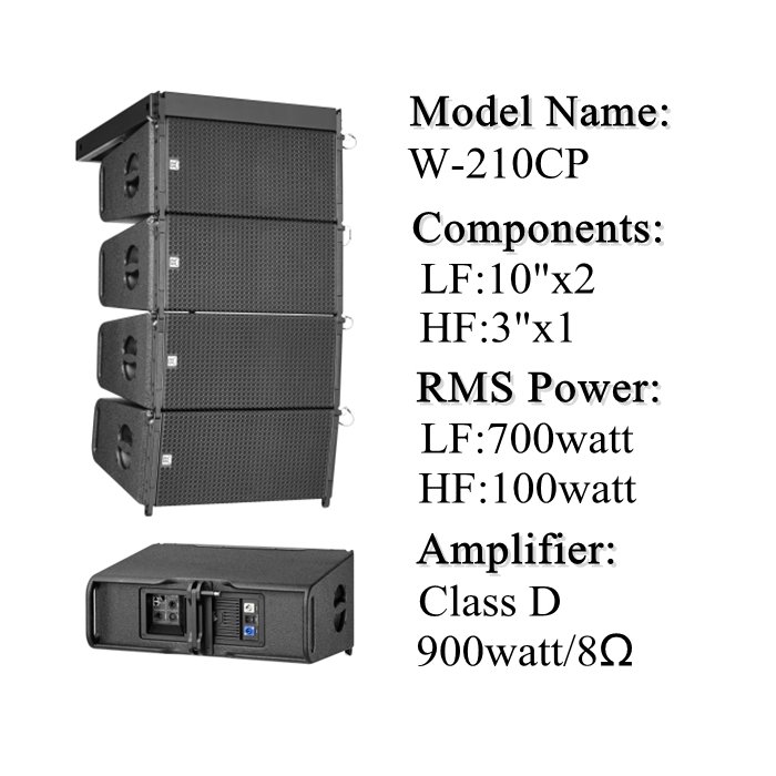 Professional dual 10" neodymium woofer active/powered line array sound equipment/sound system