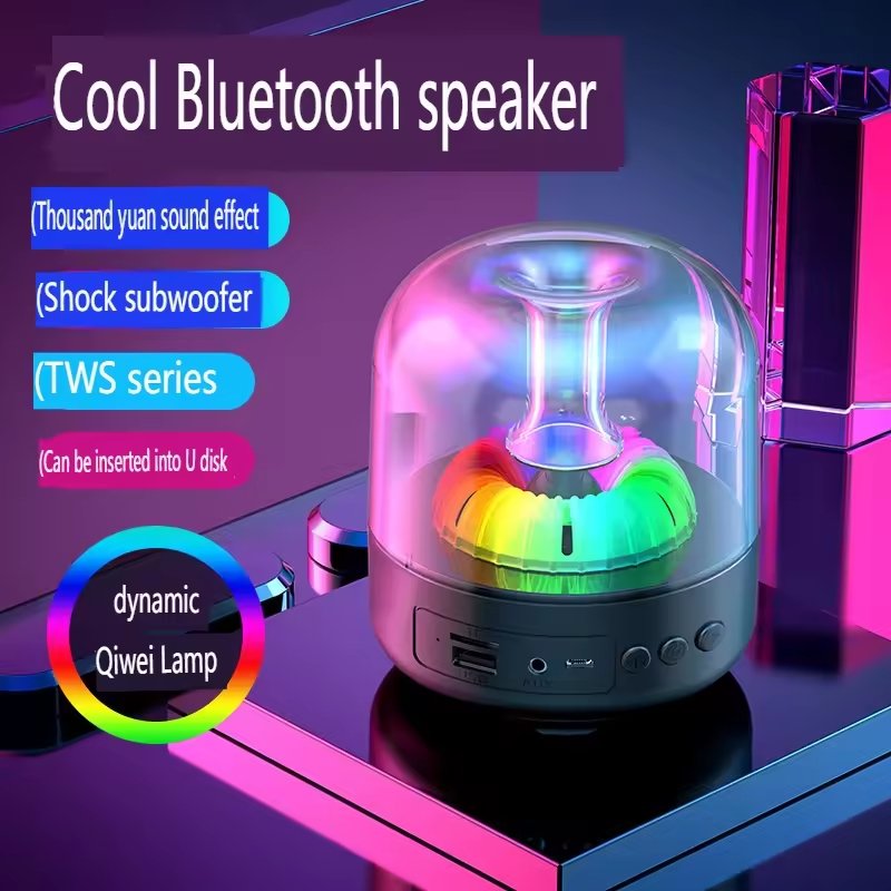 KEKAXI wireless glass audio color light good sound quality portable support U disk TF card