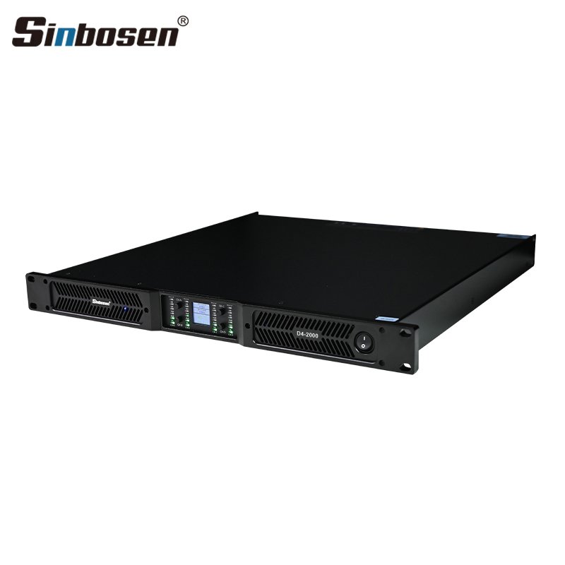 8ohms 4 channel x 2000 watts power amplifier D4-2000 with temperature display for line array speaker