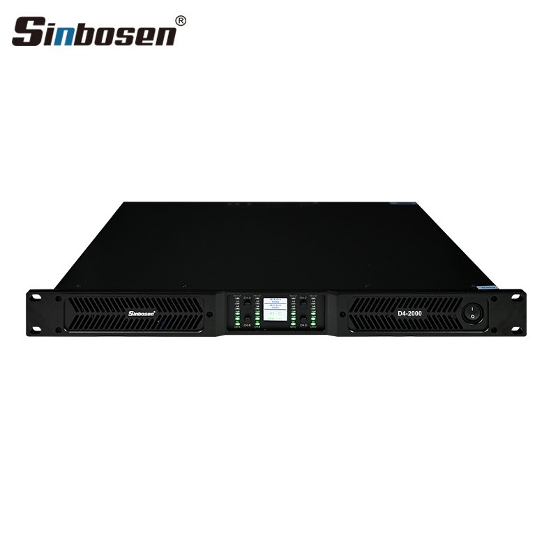 8ohms 4 channel x 2000 watts power amplifier D4-2000 with temperature display for line array speaker