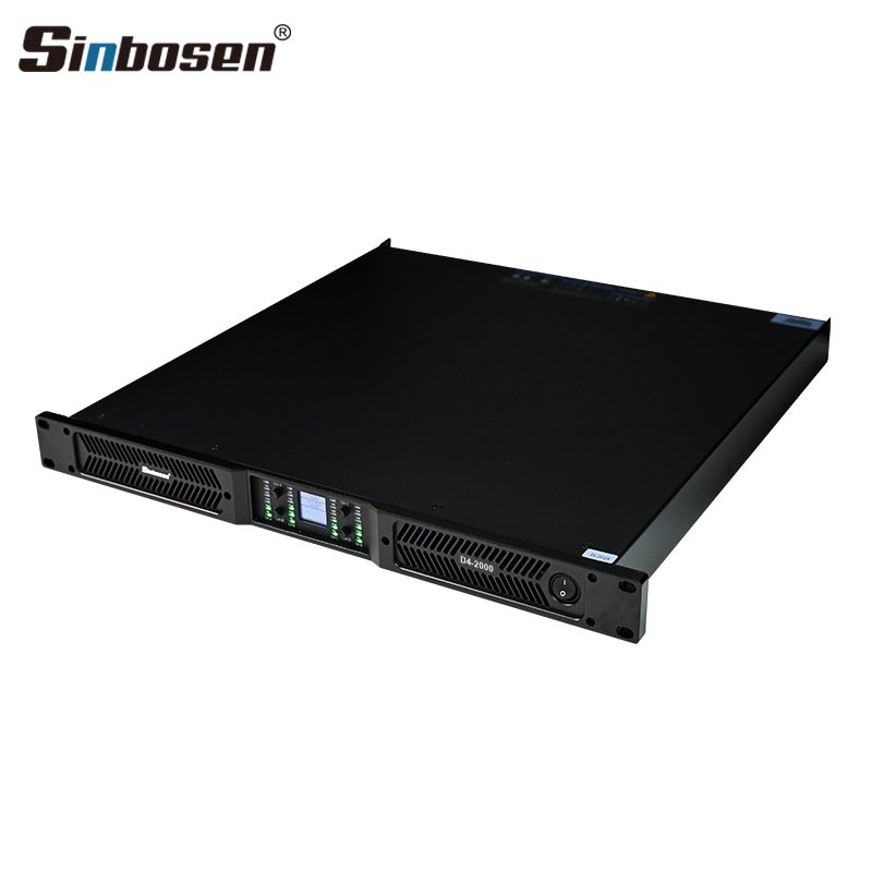 8ohms 4 channel x 2000 watts power amplifier D4-2000 with temperature display for line array speaker