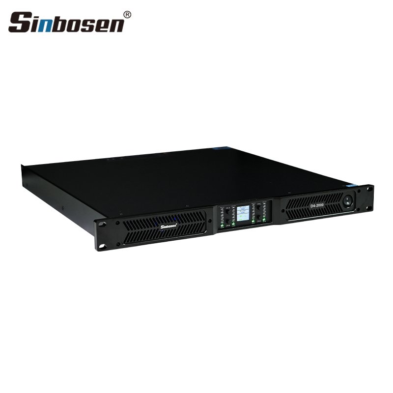 8ohms 4 channel x 2000 watts power amplifier D4-2000 with temperature display for line array speaker