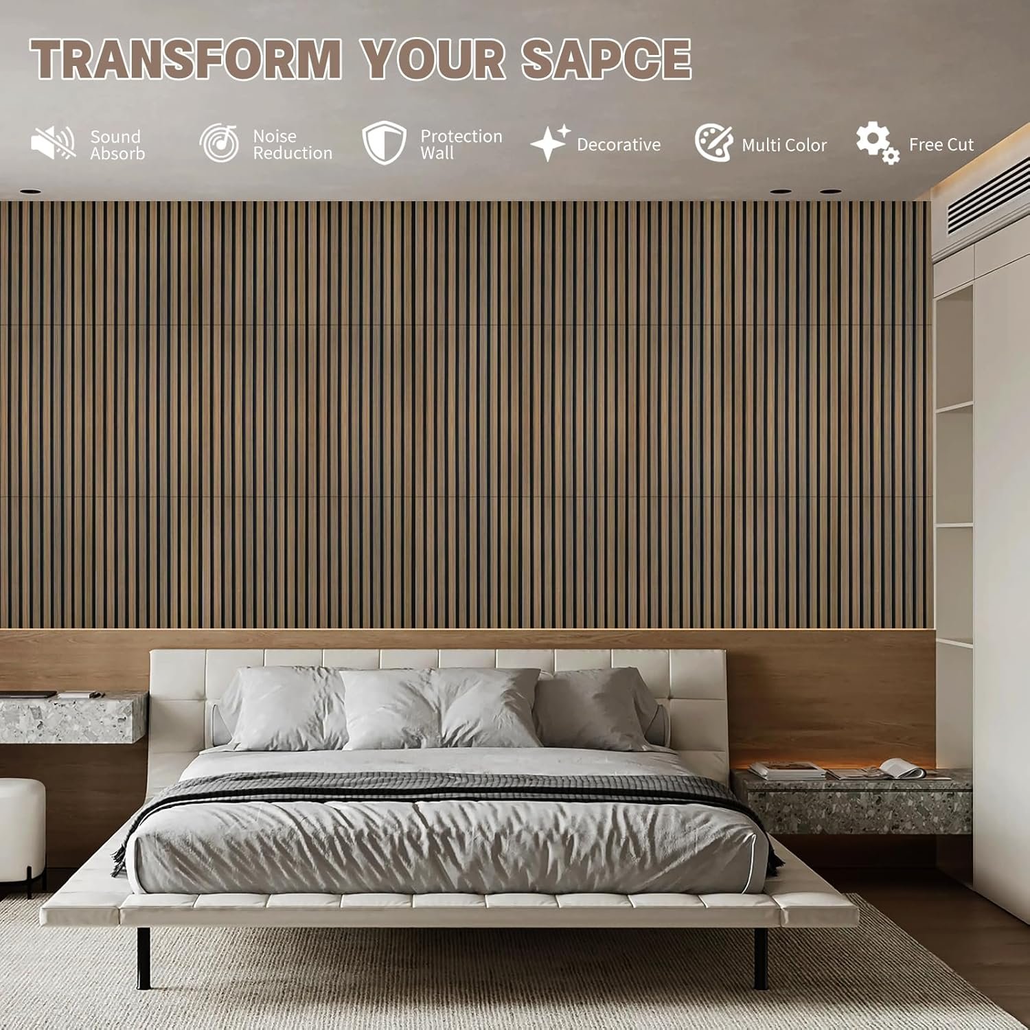 Akupanel Wooden Acoustic Wall Panels Soundproof Wood Slat Polyester Acoustic Panels Advantage Sound