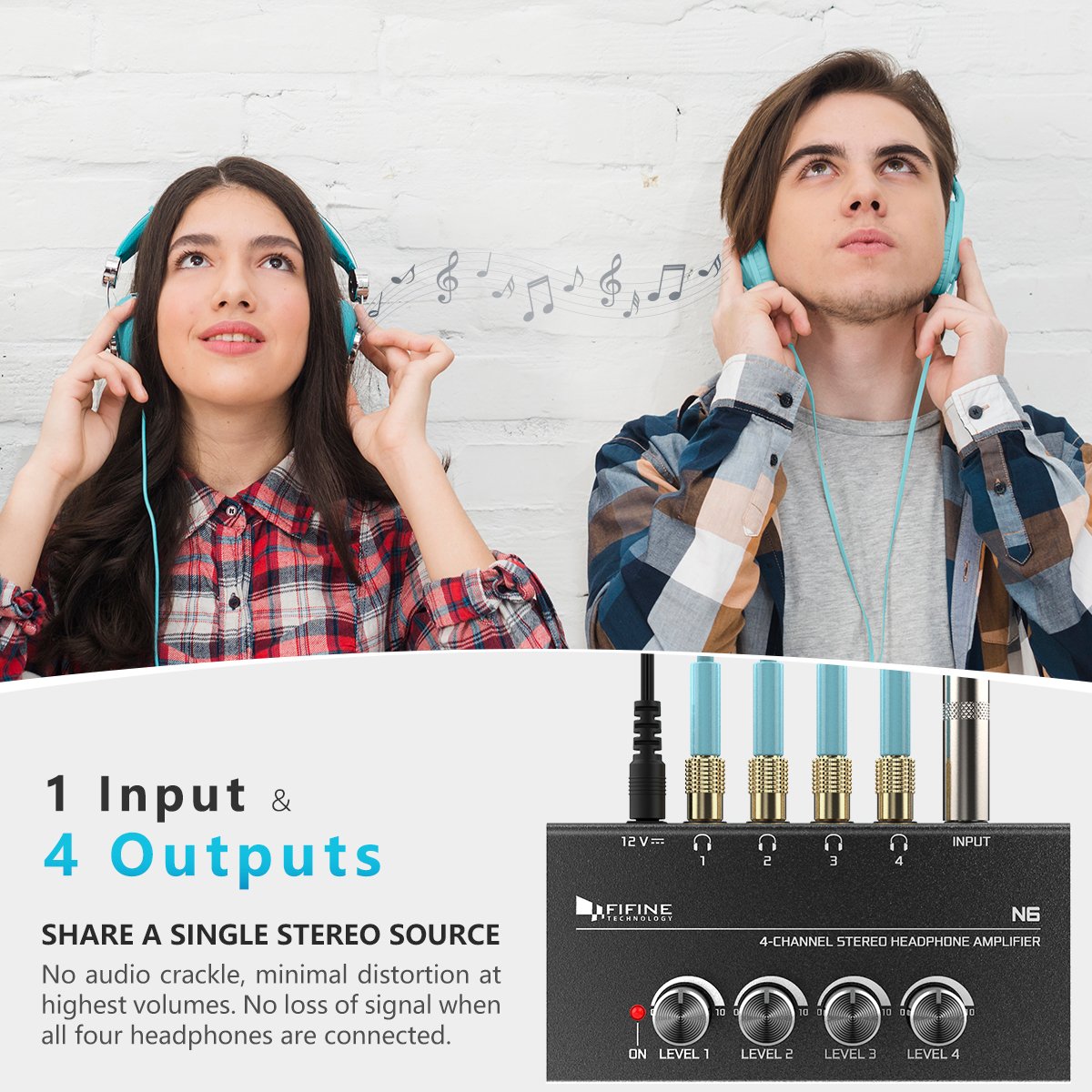 Fifine N6 Portable DJ Amplifier 4 Channel professional Mini Amplifiers Audio Mixer Sound Equipment Power Amplifier