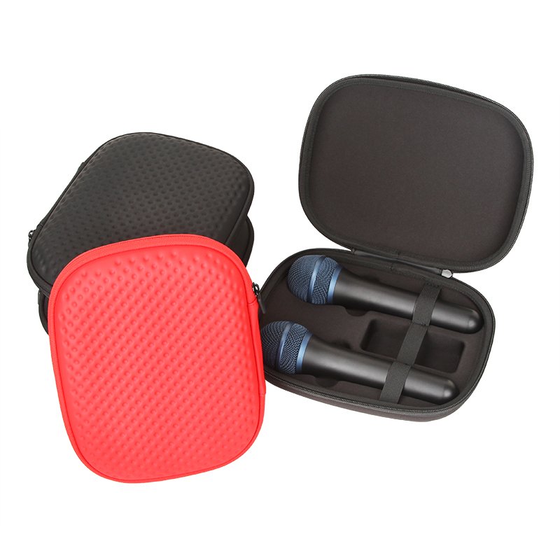 Factory Custom Wireless Microphone Storage Case Portable Shockproof Drop Proof Eva Zipper Bag Protective Carrying Case
