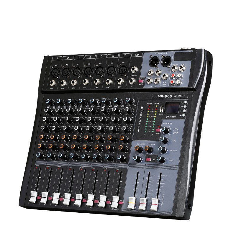 Professional Sound Mixer 8-channel Mono USB Audio Mixer Stage Equipment Digital Console