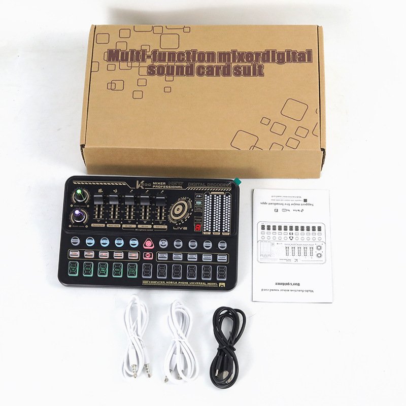 iSonger SK500 Podcast Equipment Recording Studio Sound Cards Live Stream Live Broadcast Audio Mixer SoundCard