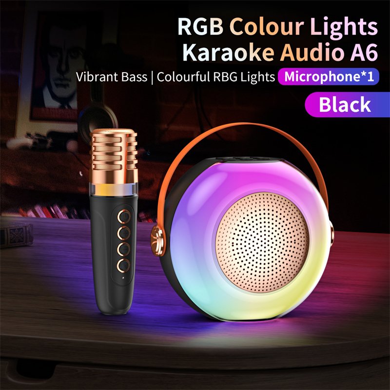 New K-Song Bluetooth Speaker Outdoor Portable Children's Home Wireless Microphone Audio Integrated Microphone