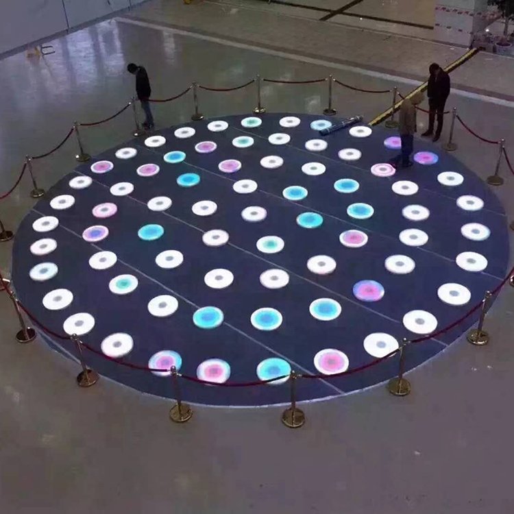 300*H60MM Audio controller Interactive Effects Games round Dancing Floor led floor tile lights For Kid