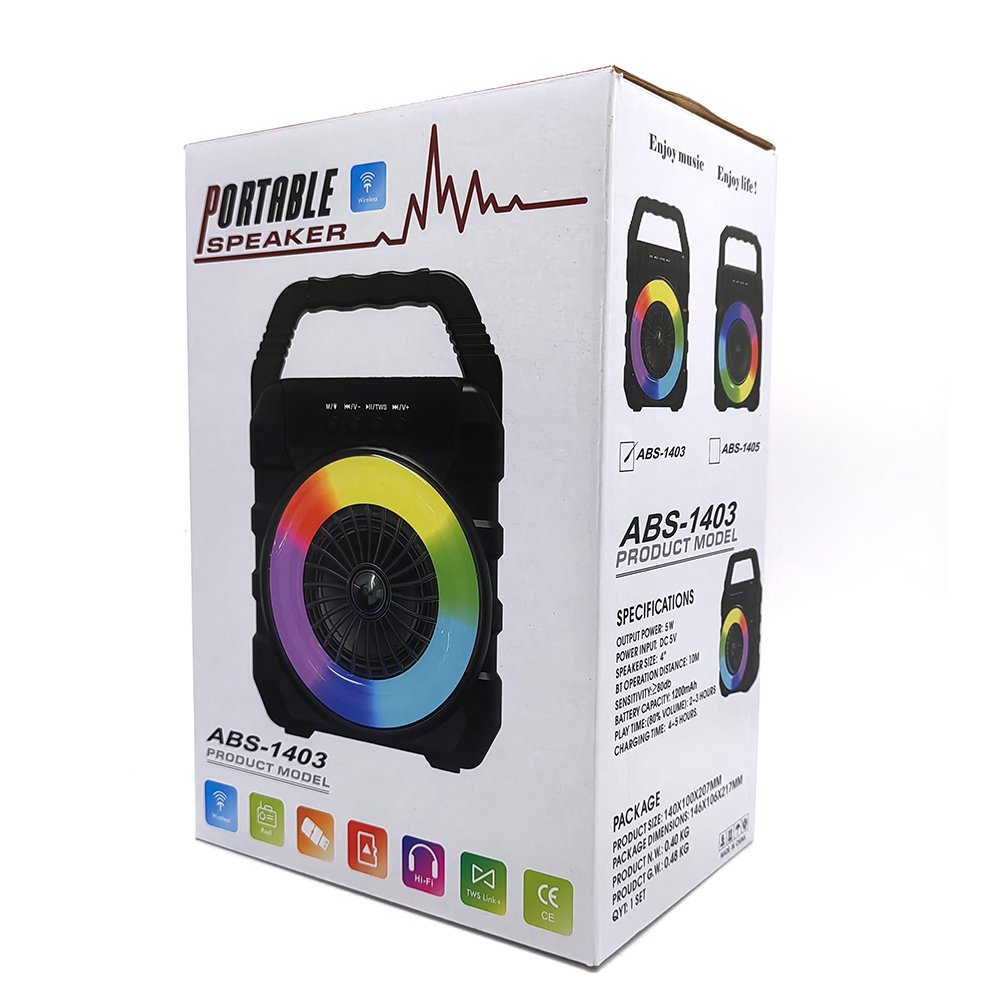 4 inch super bass Wireless loud BT portable Speaker FM radio/TF/USB Colorful LED Light Active bass woofer stereo active speaker