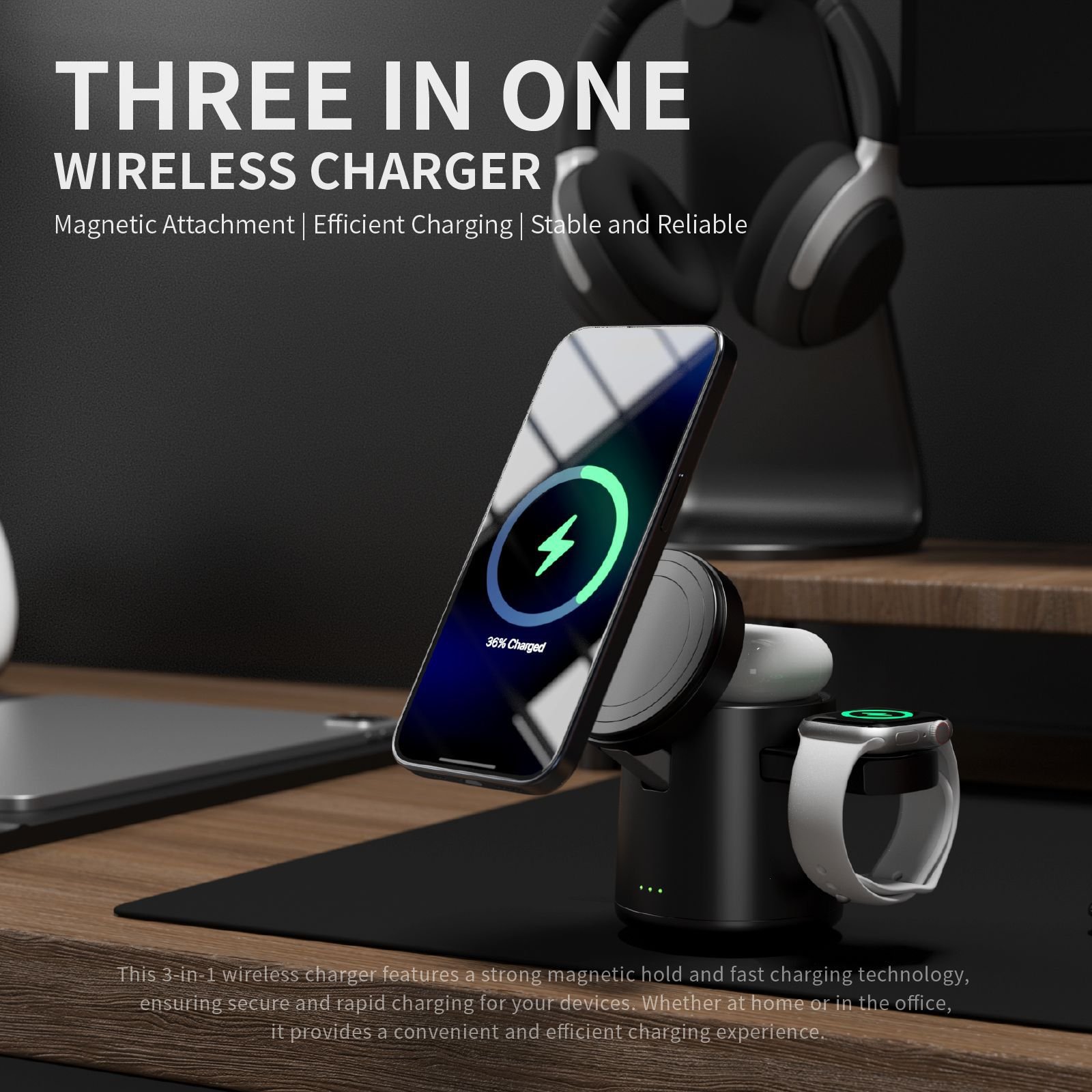 floding smart mini muliti karaoke bluetooth wireless speaker sound equipment/amplifier/speaker with fast wireless charger 5 in 1