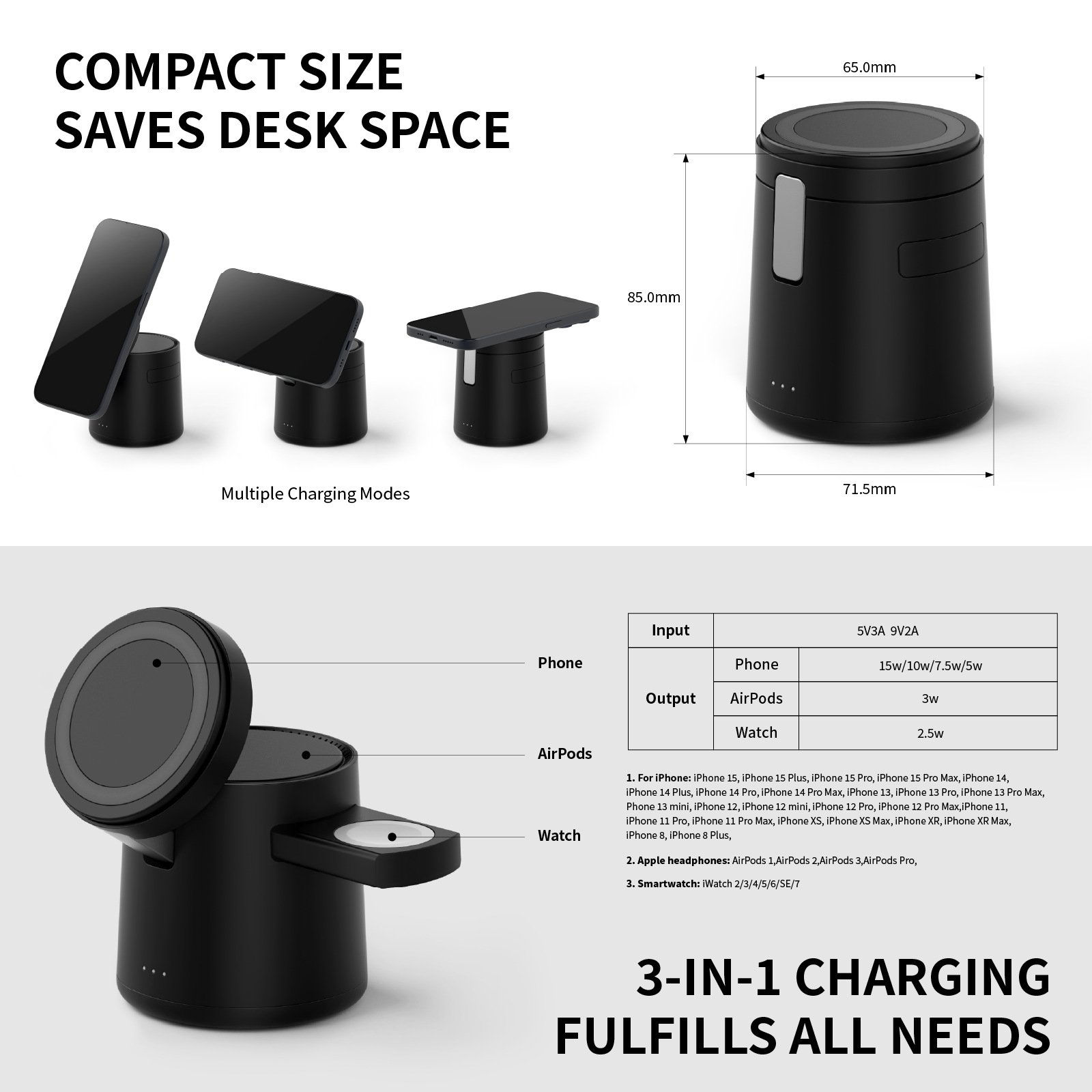 floding smart mini muliti karaoke bluetooth wireless speaker sound equipment/amplifier/speaker with fast wireless charger 5 in 1