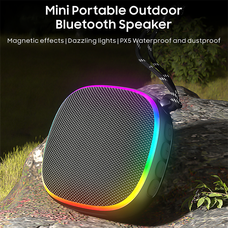 IPX5 Waterproof Wireless Speaker Colorful LED Light Mini Portable BT5.3 Speaker Sound Equipment Accessories